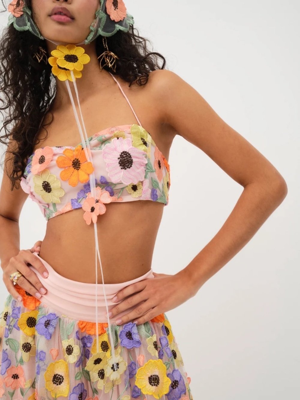 For Love & Lemons Piccola Crop Top | Floral | Small (S) | NWT
